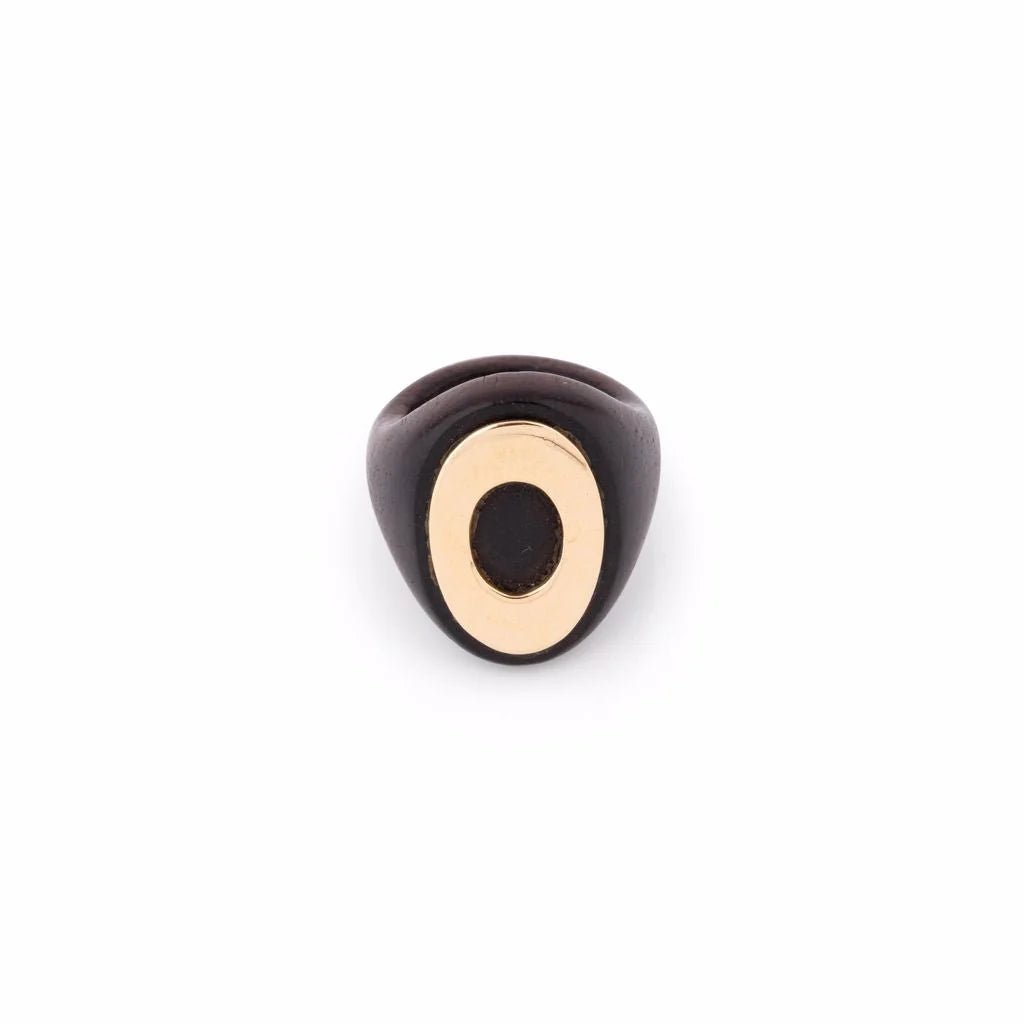 Bague Dôme VAN CLEEF & ARPELS "Touch Wood" en or jaune et bois - Castafiore