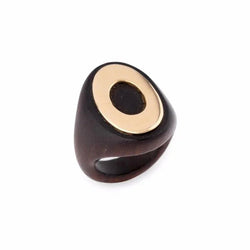 Bague Dôme VAN CLEEF & ARPELS "Touch Wood" en or jaune et bois - Castafiore