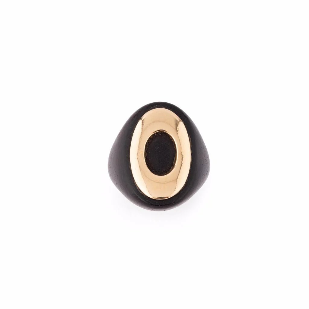 Bague Dôme VAN CLEEF & ARPELS "Touch Wood" en or jaune et bois - Castafiore