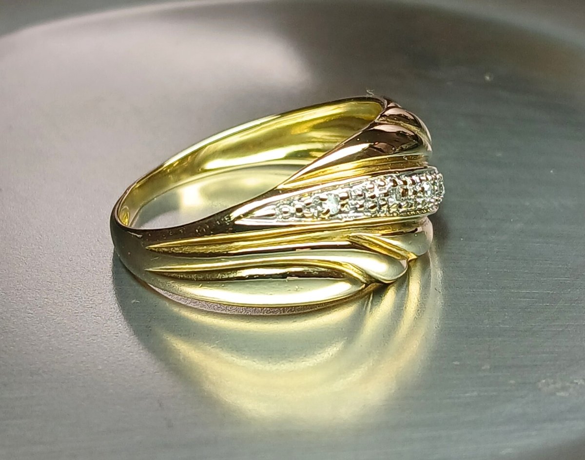 Bague drapé en or jaune - Castafiore