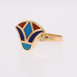 Bague égyptienne en or jaune et émail - Castafiore