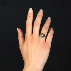 Bague égyptienne en or jaune et émail - Castafiore
