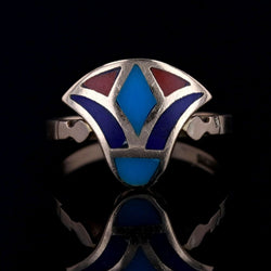 Bague égyptienne en or jaune et émail - Castafiore