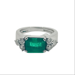 Bague ÉMERAUDE 2,40 ct et diamants en or blanc - Castafiore