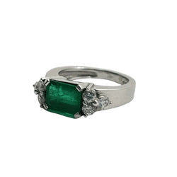Bague ÉMERAUDE 2,40 ct et diamants en or blanc - Castafiore