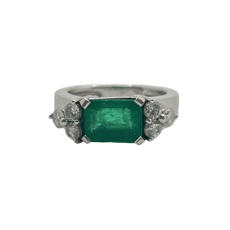 Bague ÉMERAUDE 2,40 ct et diamants en or blanc - Castafiore