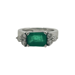 Bague ÉMERAUDE 2,40 ct et diamants en or blanc - Castafiore