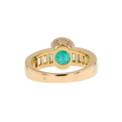 Bague émeraude diamants baguette en or jaune - Castafiore