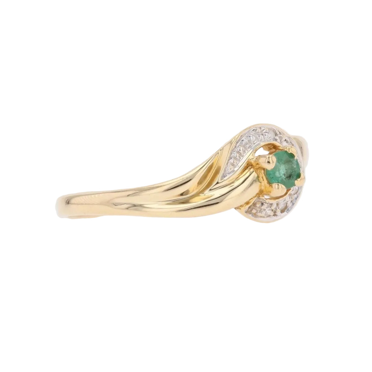 Bague émeraude en or jaune et diamants - Castafiore