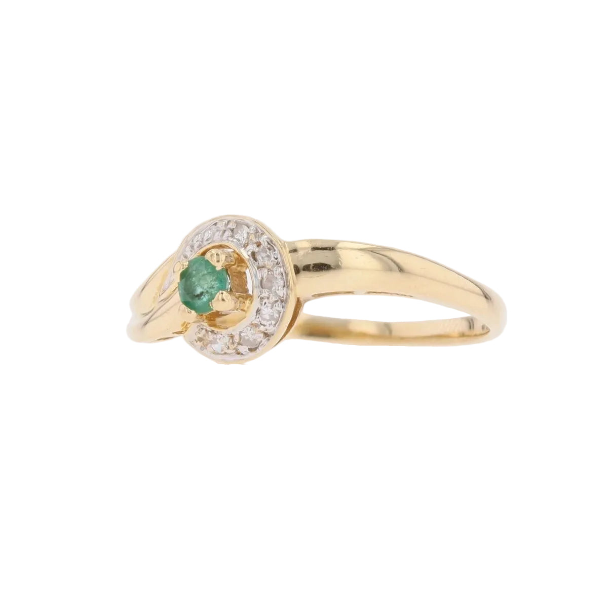 Bague émeraude en or jaune et diamants - Castafiore