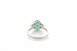 Bague Émeraude et diamants en platine - Castafiore