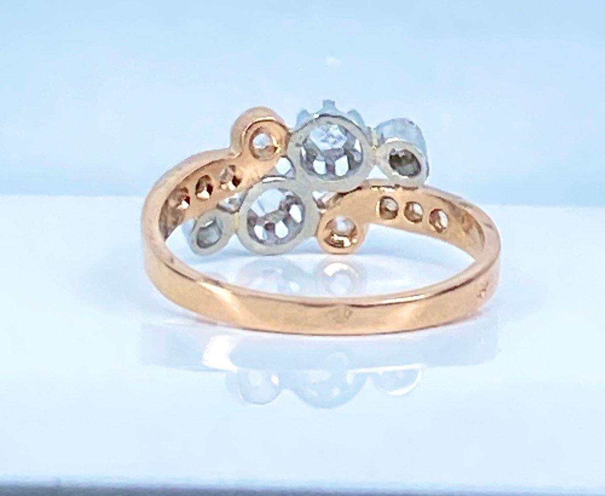 Bague en or 18 carats en diamants, époque 1900 - Castafiore
