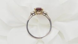 Bague en or bicolore, rubis naturel certifé et diamants - Castafiore