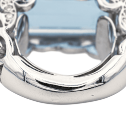 Bague en or blanc, aigue - marine, émeraude et diamants - Castafiore