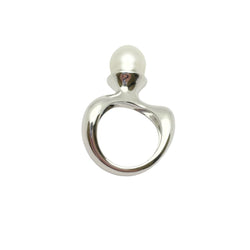 Bague en or blanc diamants et perle - Castafiore