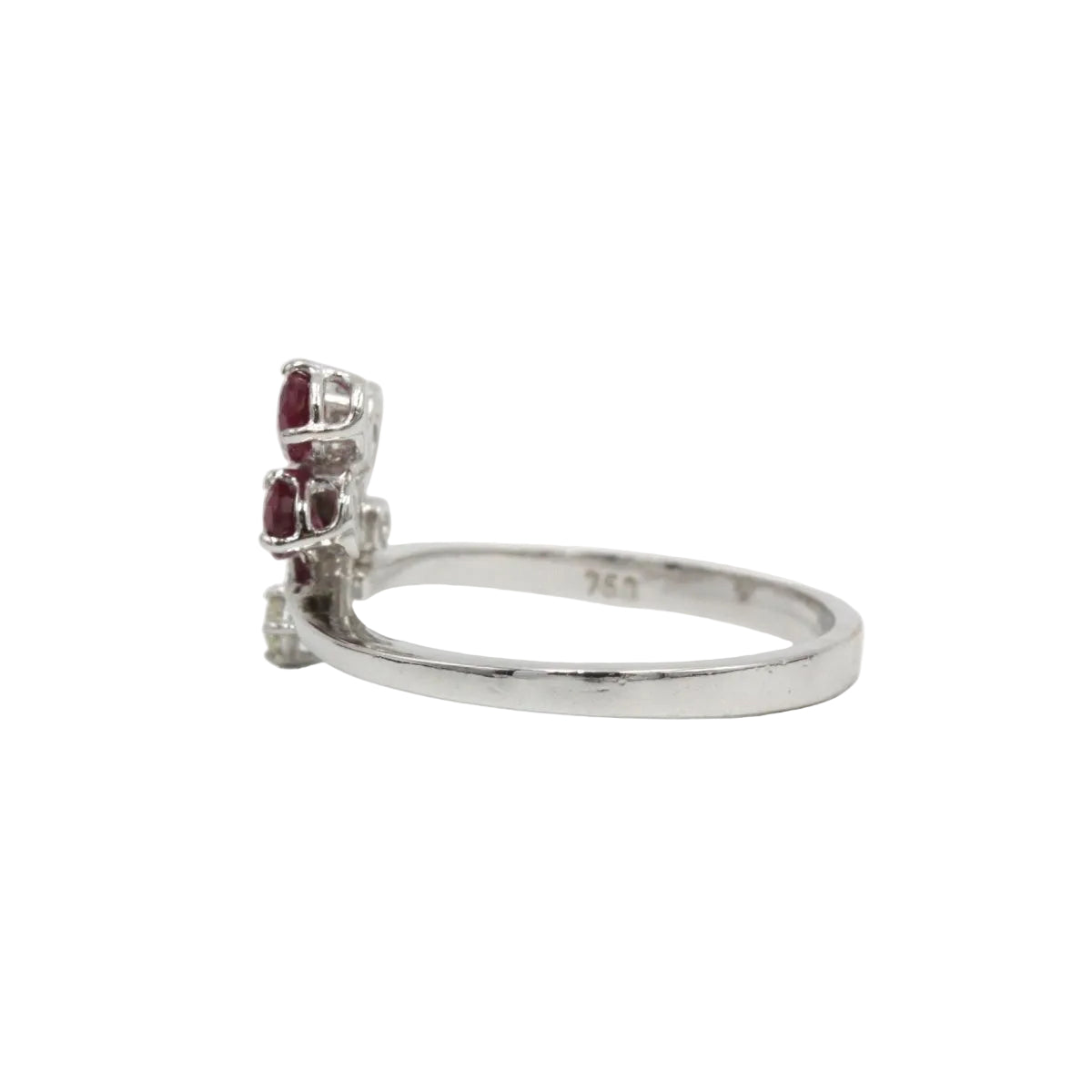 Bague en or blanc, diamants et rubis - Castafiore