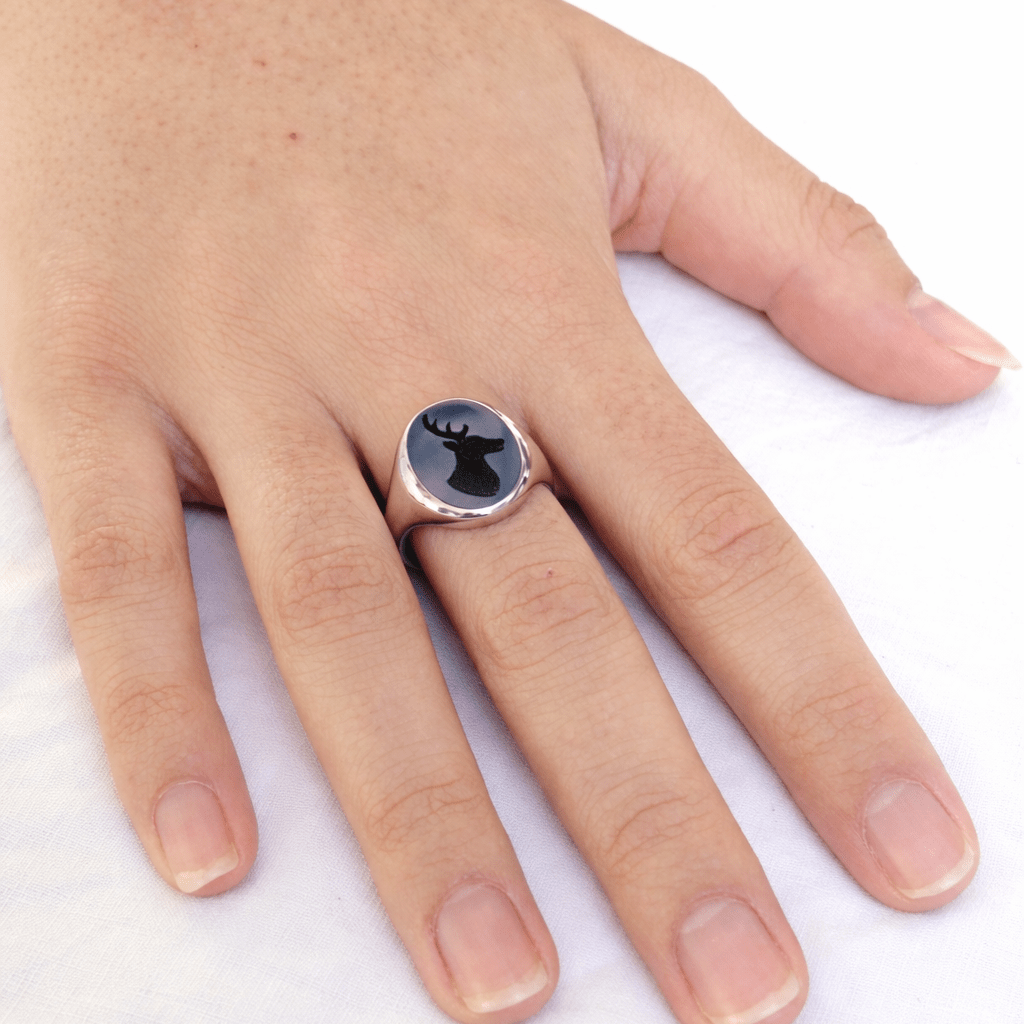 Bague en or blanc et agate - Castafiore