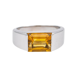 Bague en or blanc et citrine - Castafiore