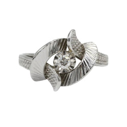 Bague en or blanc et diamant