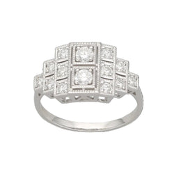 Bague en or blanc et diamants - Castafiore