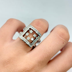 Bague en or blanc et diamants - Castafiore