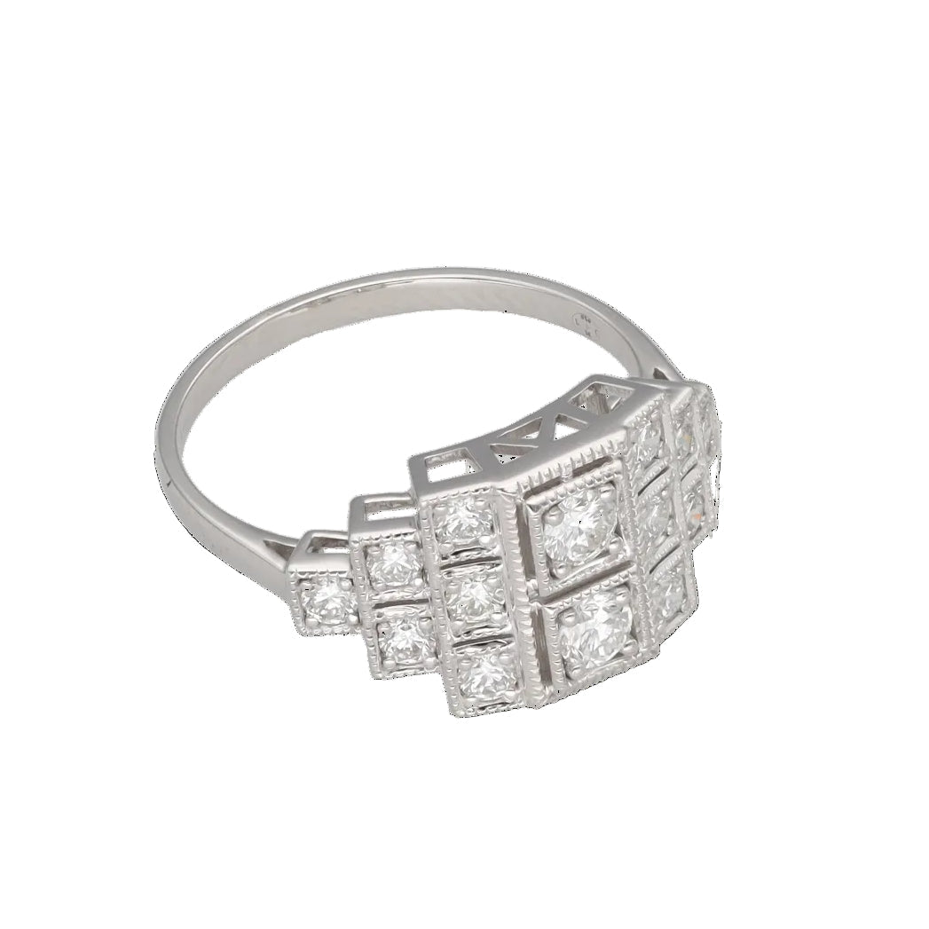 Bague en or blanc et diamants - Castafiore
