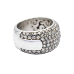 Bague en or blanc et rose avec diamants d'occasion - Castafiore