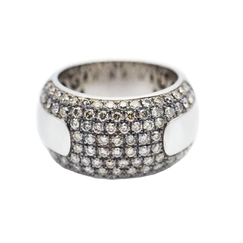 Bague en or blanc et rose avec diamants d'occasion - Castafiore