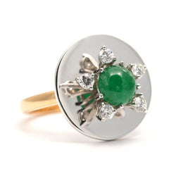Bague en or blanc, or jaune, émeraude et diamants - Castafiore