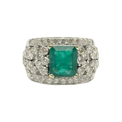 Bague en or blanc, or jaune, émeraude et diamants - Castafiore