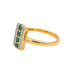 Bague en or blanc, or jaune, émeraudes et diamants - Castafiore