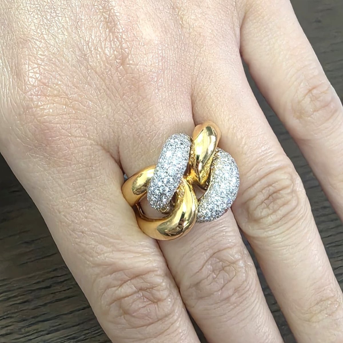 Bague en or blanc, or jaune et diamants - Castafiore