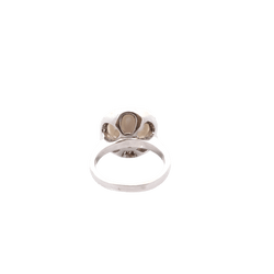 Bague en or blanc, perles et diamants - Castafiore