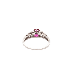Bague en or blanc, rubis et diamants - Castafiore