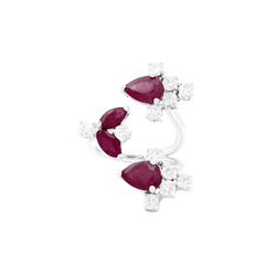 Bague en or blanc, rubis et diamants - Castafiore