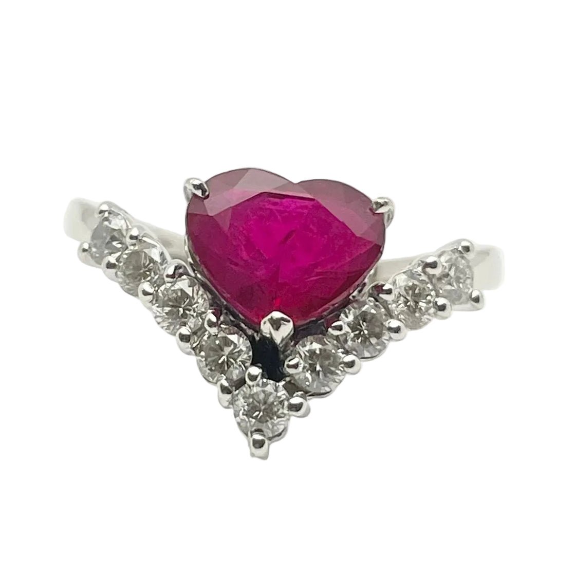 Bague en or blanc, rubis et diamants - Castafiore
