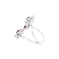 Bague en or blanc, rubis et diamants - Castafiore