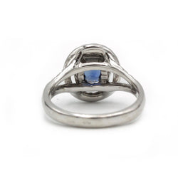 Bague en or blanc, saphir & diamants - Castafiore
