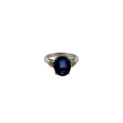 Bague en or blanc, saphir et diamant - Castafiore