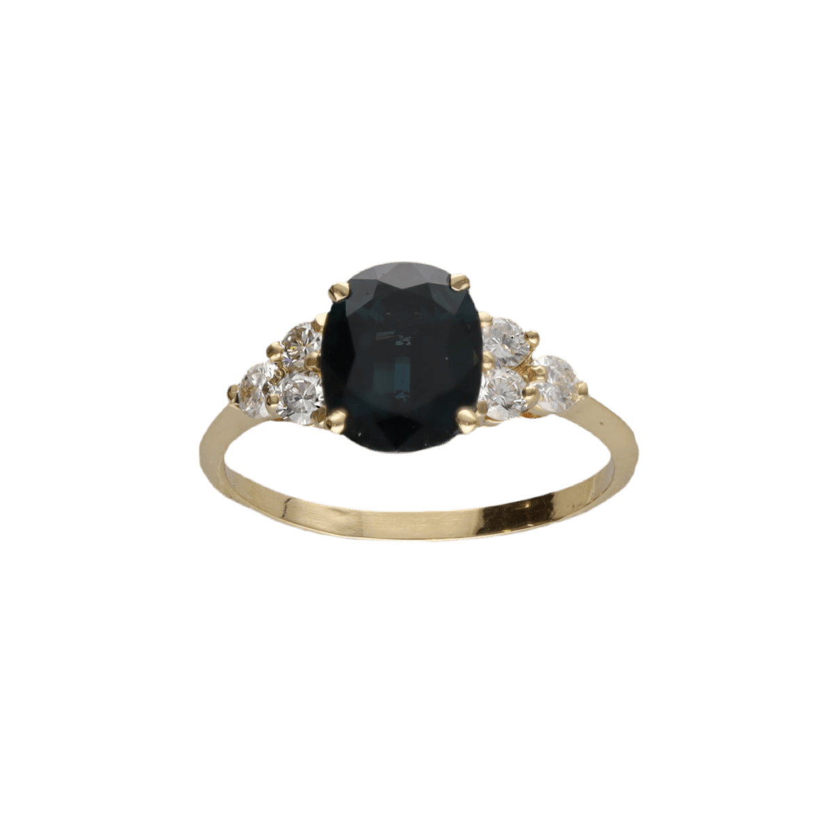 Bague en or blanc, saphir et diamants - Castafiore