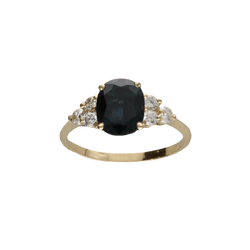 Bague en or blanc, saphir et diamants - Castafiore
