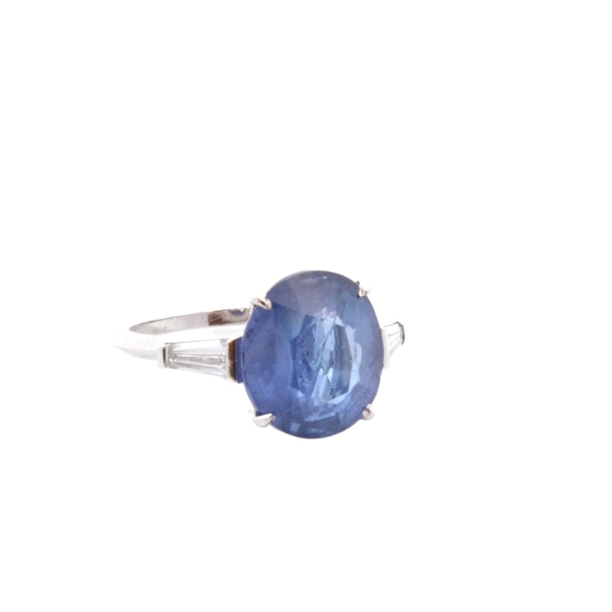 Bague en or blanc, saphir et diamants - Castafiore