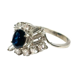 Bague en or blanc, saphir, et diamants - Castafiore