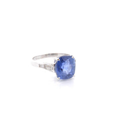 Bague en or blanc, saphir et diamants - Castafiore