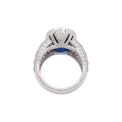 Bague en or blanc, saphir et diamants - Castafiore