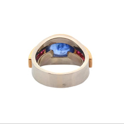 Bague en or blanc, saphir et rubis - Castafiore