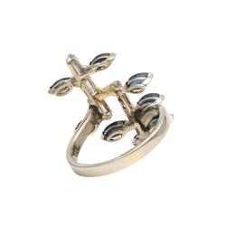 Bague en or blanc, saphirs et diamants - Castafiore