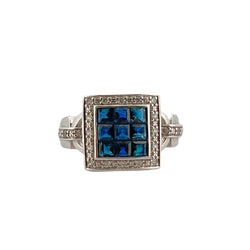 Bague en or blanc saphirs et diamants - Castafiore