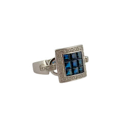 Bague en or blanc saphirs et diamants - Castafiore