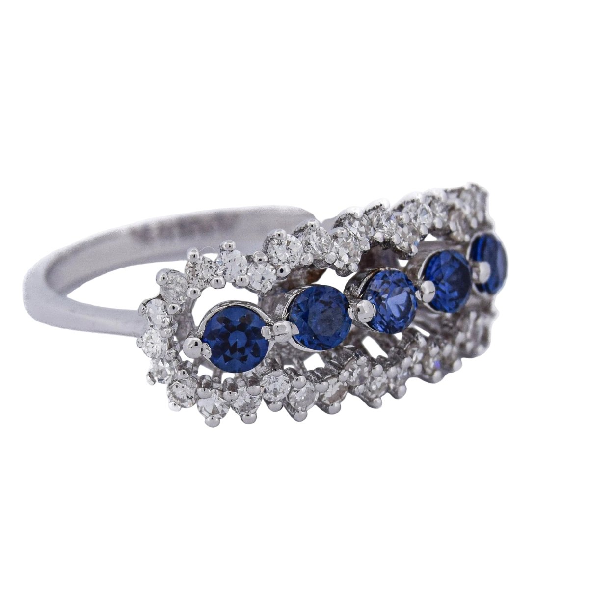 Bague en or blanc, saphirs et diamants - Castafiore